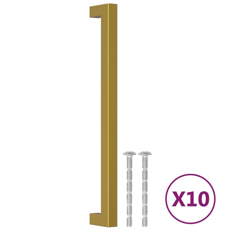 VidaXL Poignées 10 pcs 224 mm acier inoxydable couleur or