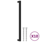 VidaXL Poignées 10 pcs 320 mm acier inoxydable noir