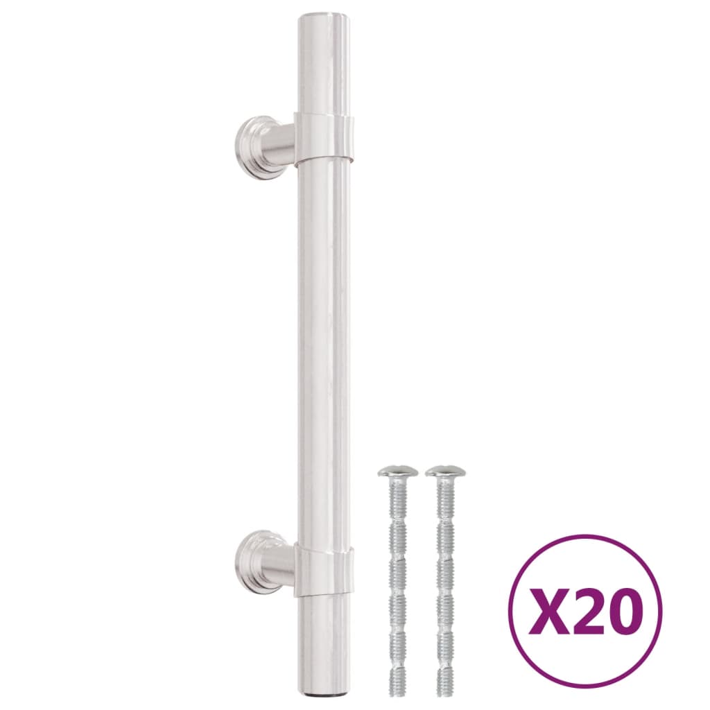 Vidaxl gère 20 st 96 mm en acier inoxydable en argent coloré