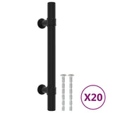 Vidaxl gère 20 st 96 mm en acier inoxydable noir