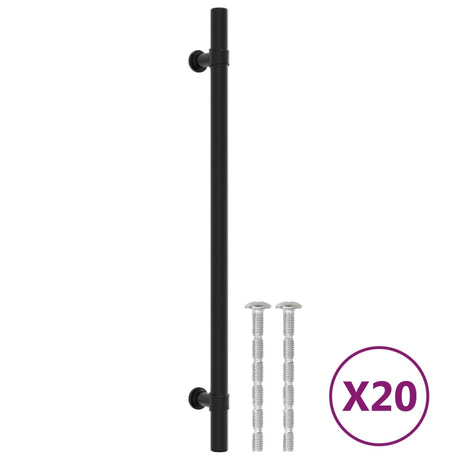 VidaXL Poignées 20 pcs 224 mm acier inoxydable noir