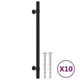 VidaXL Poignées 10 pcs 192 mm acier inoxydable noir