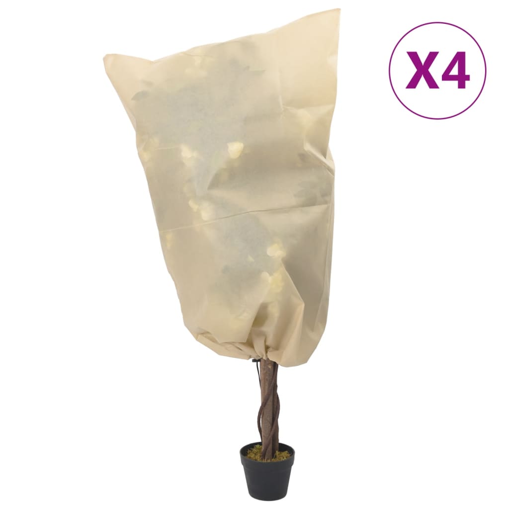 Vidaxl Couvoirs en molleton pour les plantes avec cordon 4 st 70 g m² 0,8x0,8 m