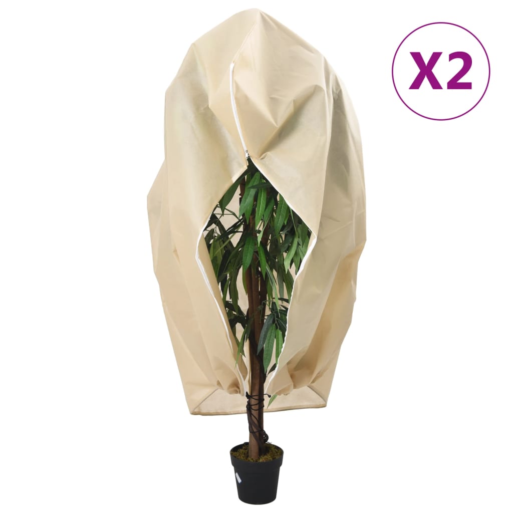 VidaXL Couvertures végétales avec fermeture éclair 2 pcs 70 g m² 1,55x1,55 m