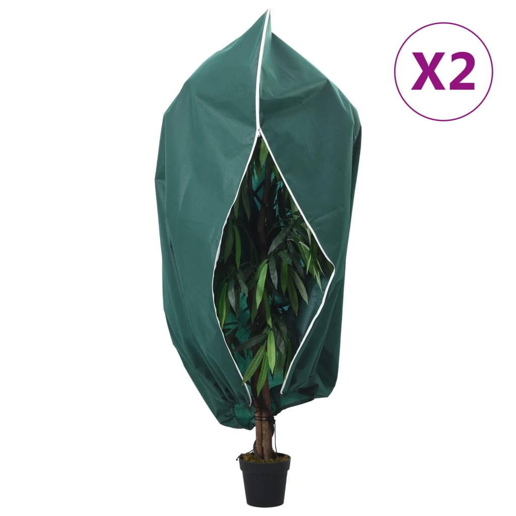 VidaXL Couvertures pour plantes avec fermeture éclair 2 pcs 70 g m² 1x1,55 m