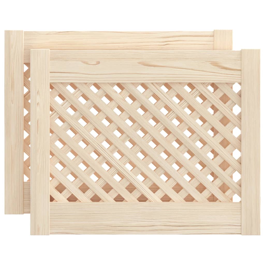 Puertas del gabinete Vidaxl con Slat 2 PCS 49.5x39.5 cm de pino sólido