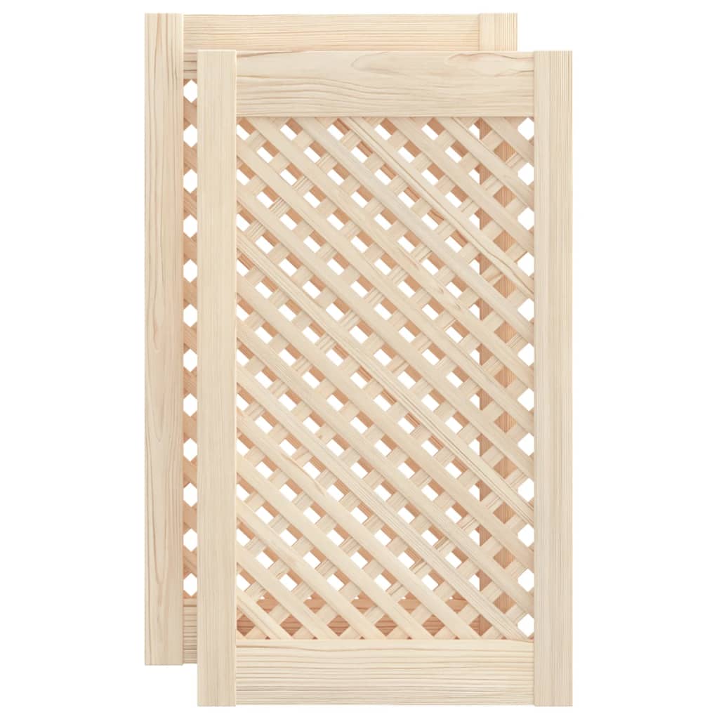 Puertas del gabinete Vidaxl con slat 2 pcs 39.5x69 cm de pino sólido