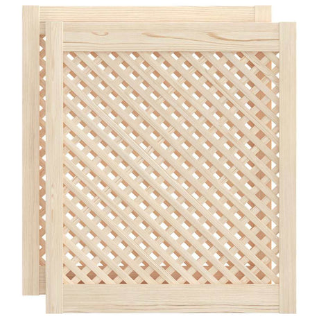 Vidaxx portes de placard à lattes 2 pcs 59,5x69 cm bois de pin massif