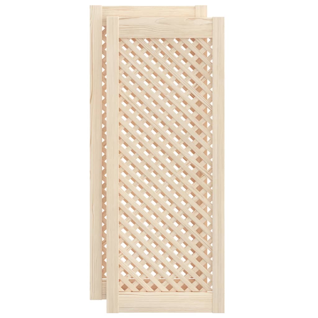 Puertas del gabinete Vidaxl con slat 2 pcs 39.5x99 cm de pino sólido