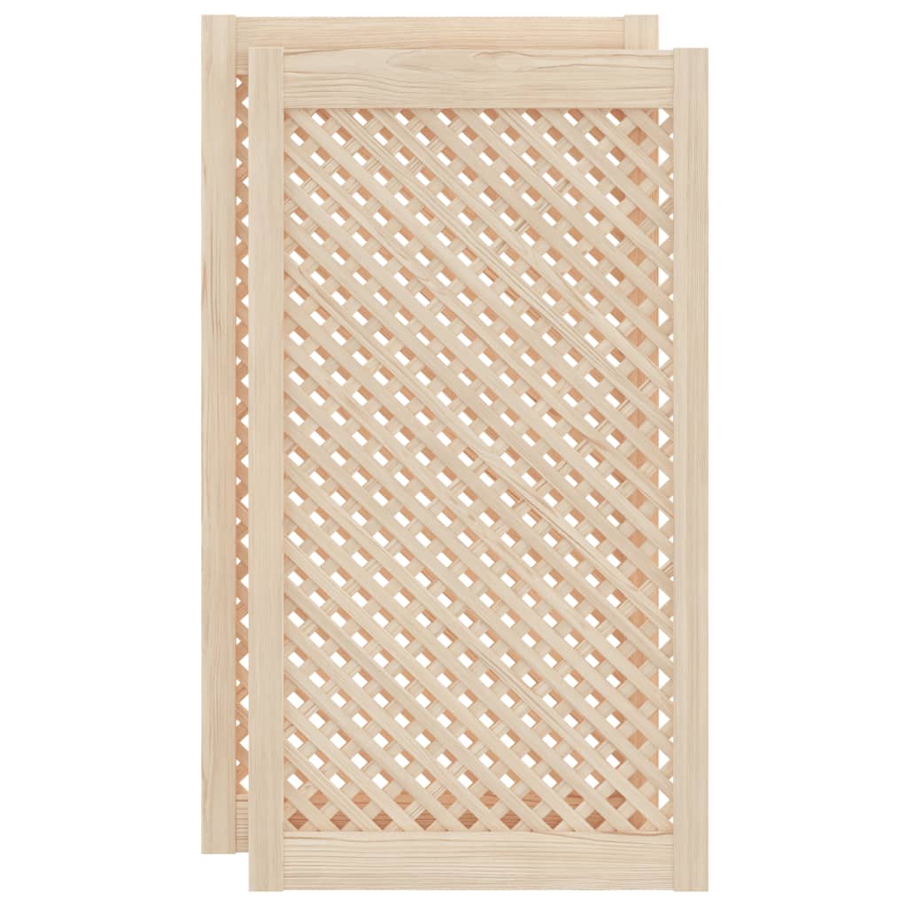 Puertas del gabinete Vidaxl con slat 2 pcs 49.5x99 cm de pino sólido