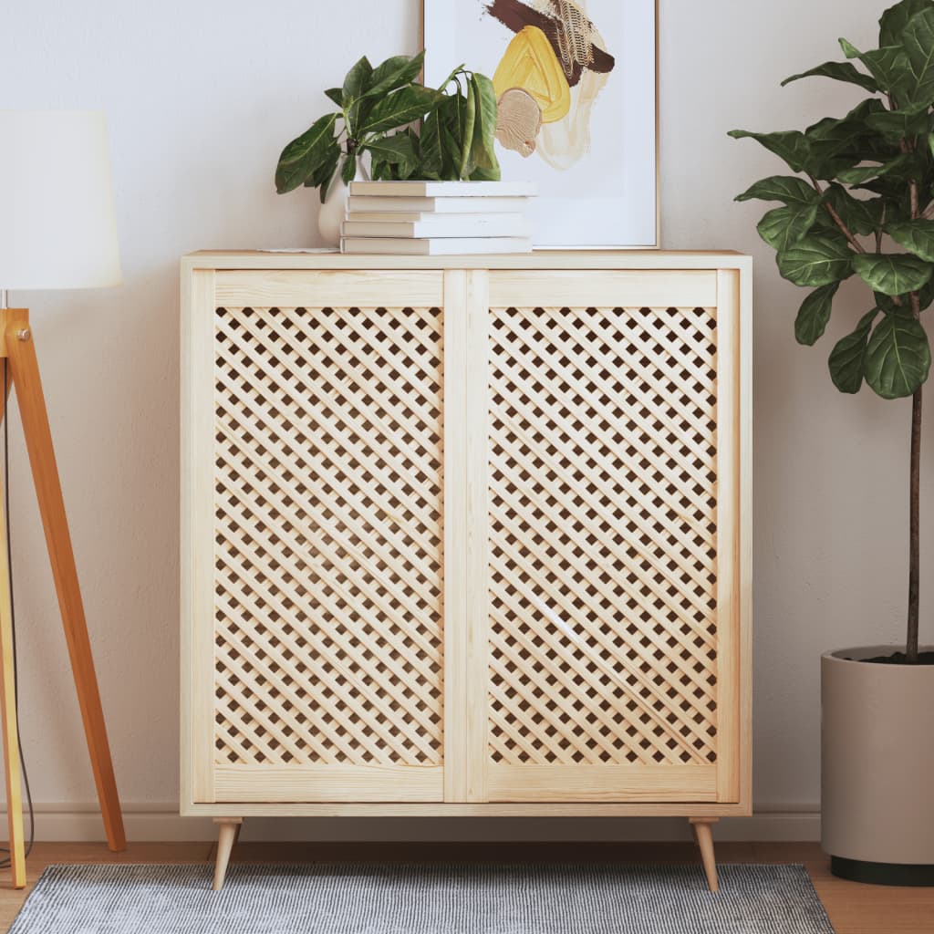 Puertas del gabinete Vidaxl con slat 2 pcs 49.5x99 cm de pino sólido