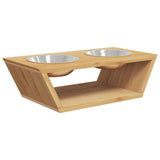 Wzniesione miski paszowe Vidaxl Dog 35.5x18x10.5 cm Bamboo