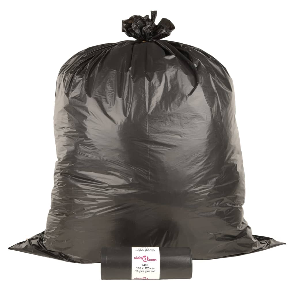 Vidaxl garbage bags 150 pcs 240 l black