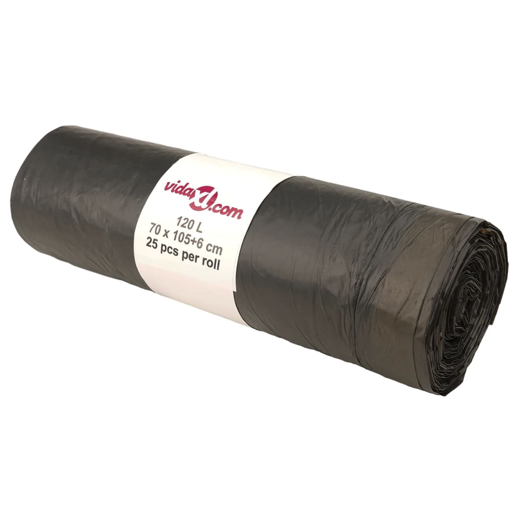 Vidaxl garbage bags with draw killings 250 st 120 l black