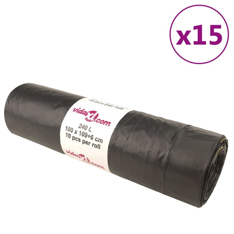 Vidaxx sacs poubelles avec cordons 150 pcs 240 l noir