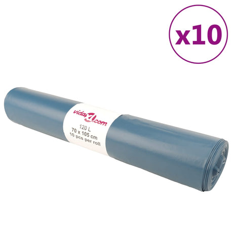 VidaXL sacs poubelles 100 pièces 120 l bleu