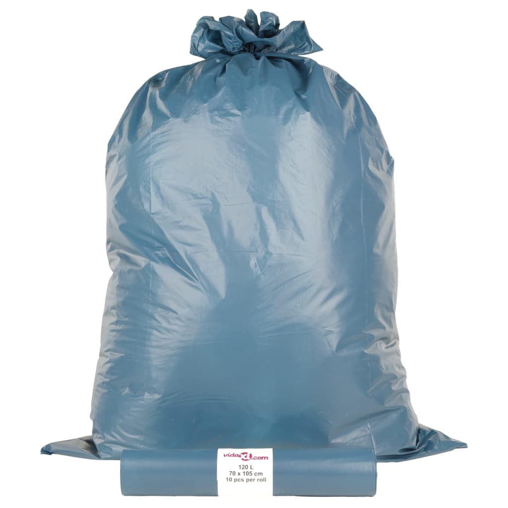 VidaXL sacs poubelles 100 pièces 120 l bleu