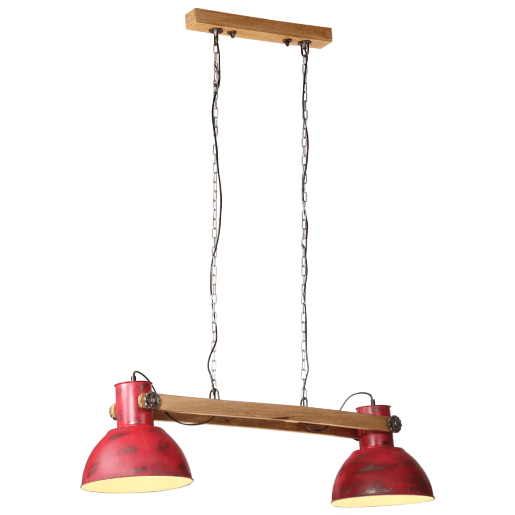 Vidaxl Hanging Lamp 25 W E27 85x28x109 cm forvitret rød