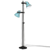 Vidaxxl lampadaire 25 w e27 25x25x90 140 cm bleu patiné