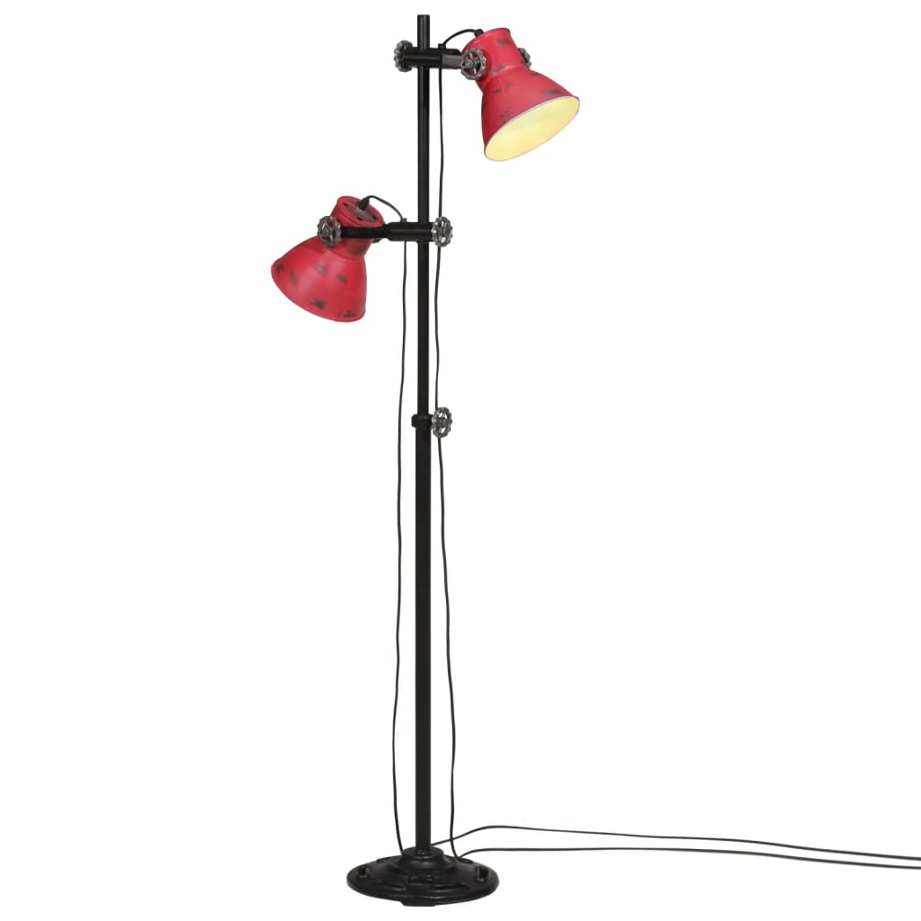 Vidaxl Floor Lamp 25 W E27 25x25x90 140 cm forvitret rød