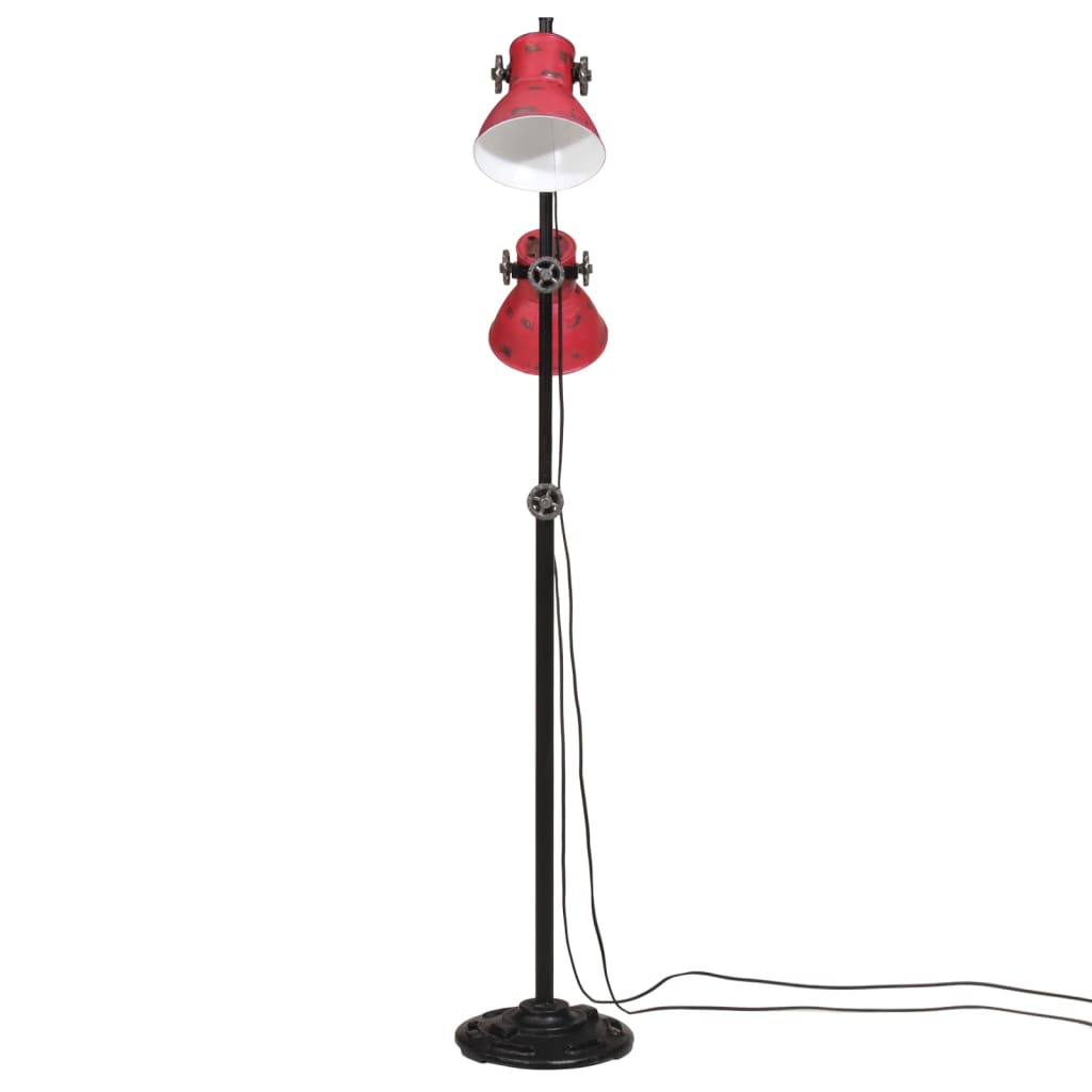 Vidaxxl lampadaire 25 w e27 25x25x90 140 cm rouge patiné