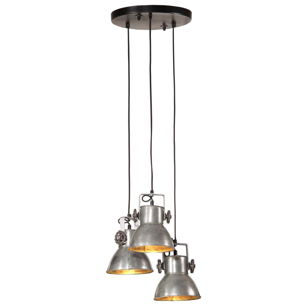 Vidaxl hanglamp 25 w e27 30x30x100 cm vintage zilverkleurig