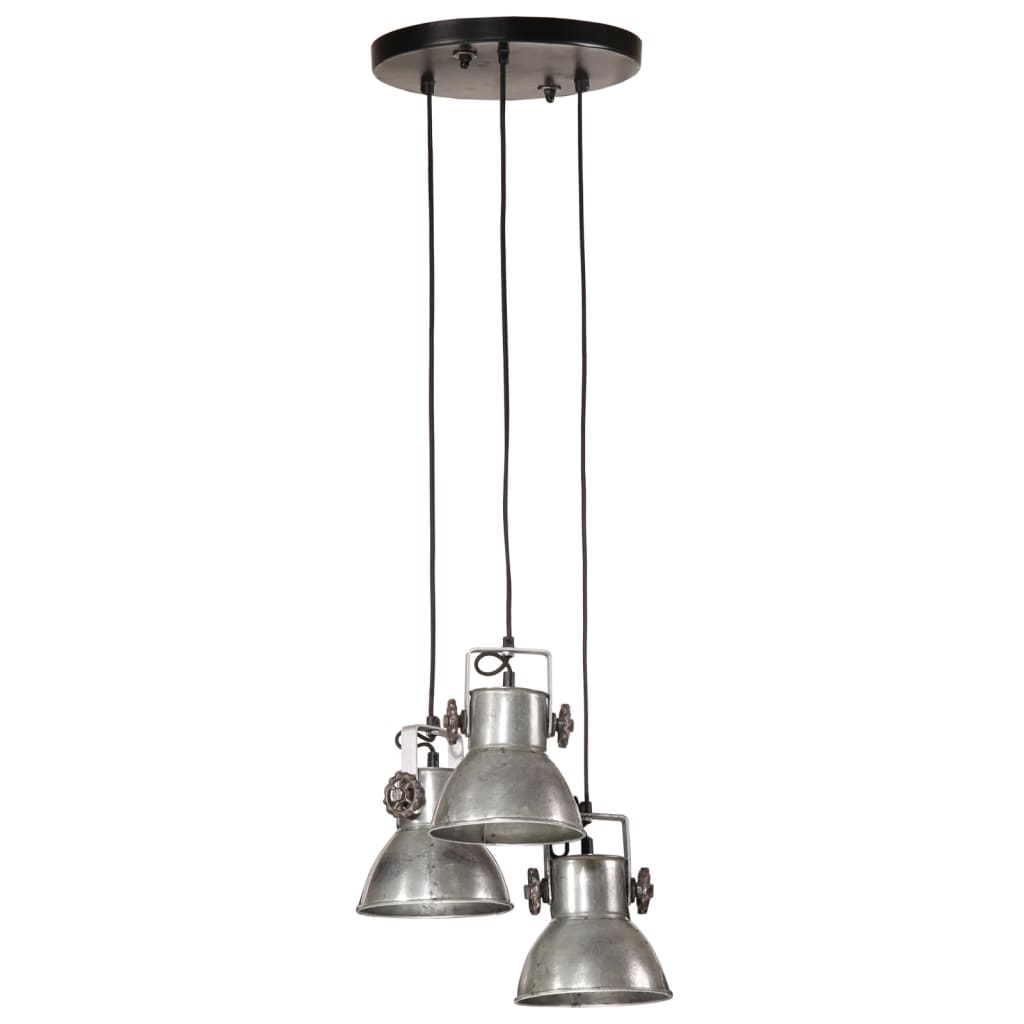 Vidaxl hanglamp 25 w e27 30x30x100 cm vintage zilverkleurig