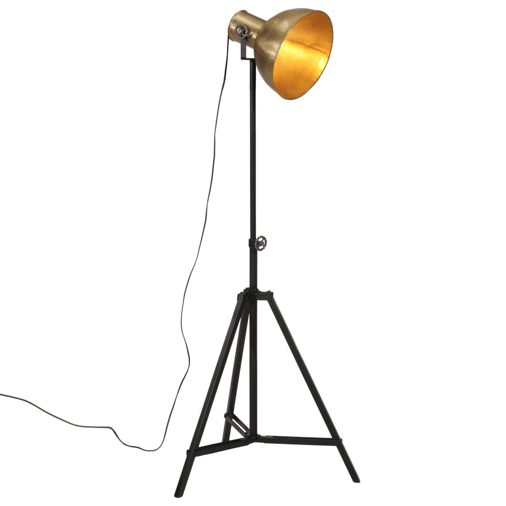 Vidaxxl lampadaire 25 w e27 61x61x90 150 cm couleur laiton antique