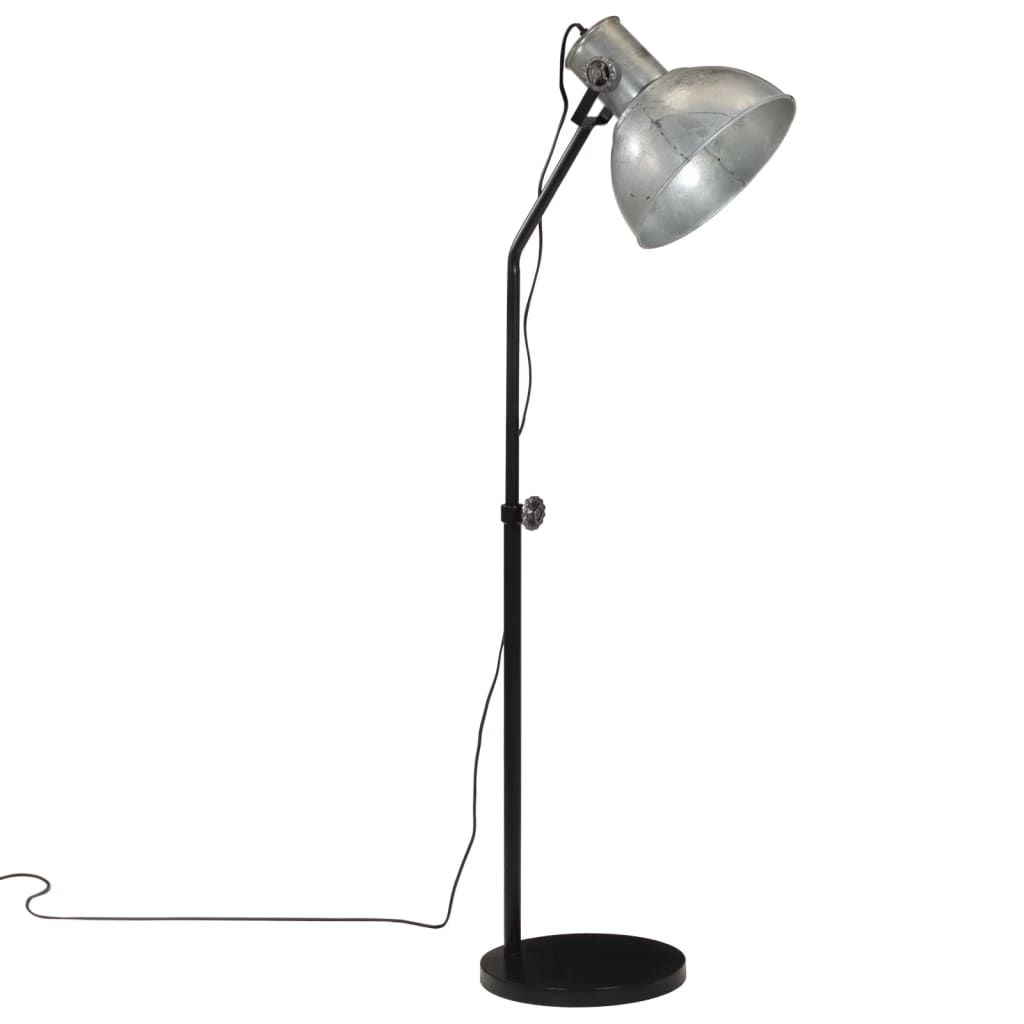 Vidaxl Lampada da pavimento 25 W E27 30x30x90-150 cm color argento vintage