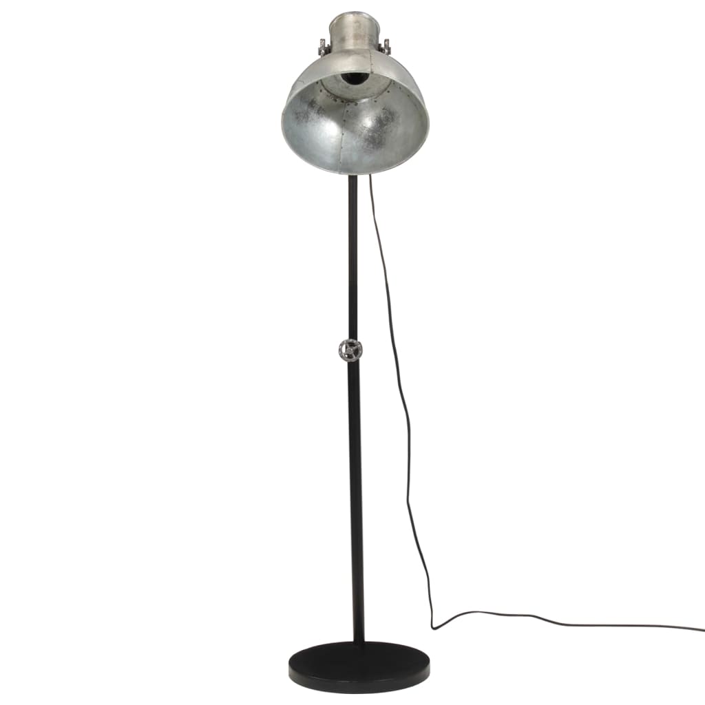 Vidaxl lampa podłogowa 25 W e27 30x30x90-150 cm vintage srebrny kolor