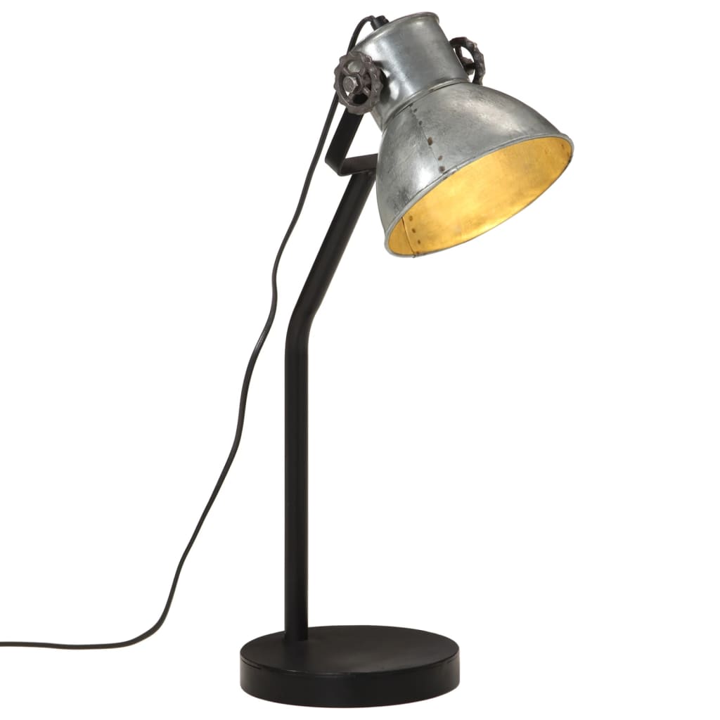 Vidaxl skrivebordslampe 25 W E27 17x17x60 cm Vintage sølvfarvet