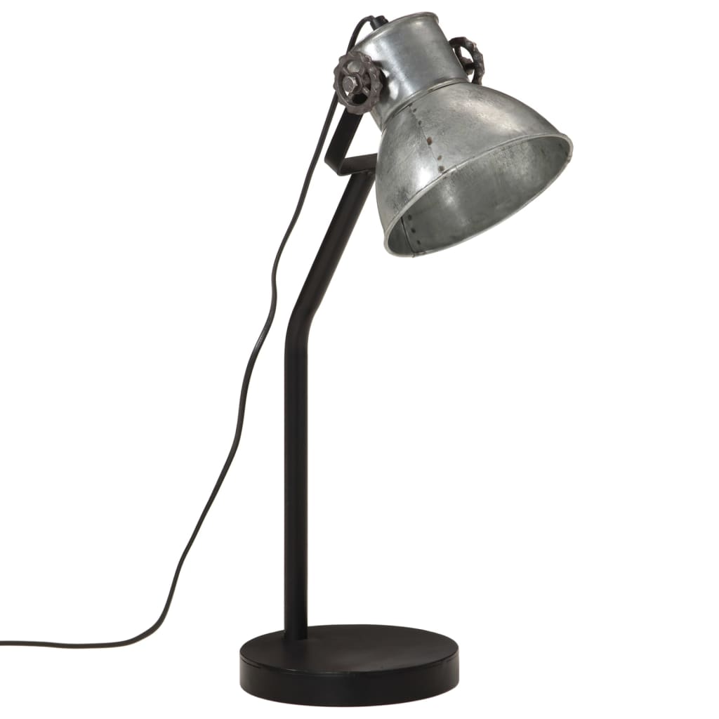 Vidaxl skrivebordslampe 25 W E27 17x17x60 cm Vintage sølvfarvet