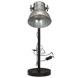 Vidaxl skrivebordslampe 25 W E27 17x17x60 cm Vintage sølvfarvet