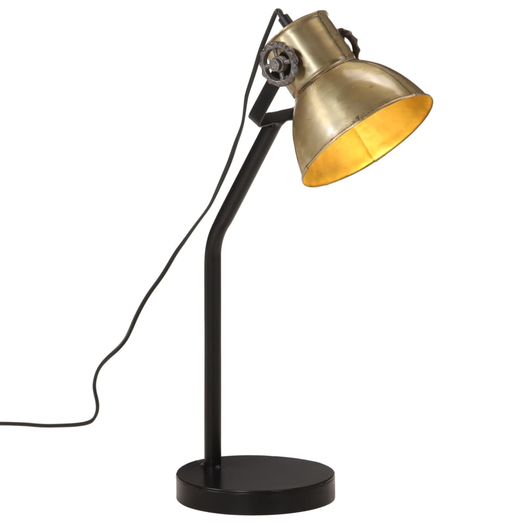 Lampa biurka vidaxl 25 W e27 17x17x60 cm antyczne mosiądz w kolorze mosiężnym