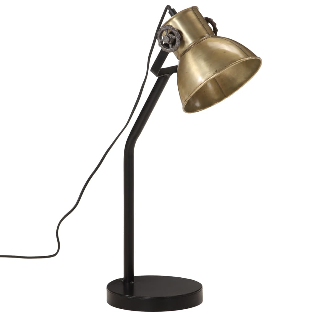 Lampa biurka vidaxl 25 W e27 17x17x60 cm antyczne mosiądz w kolorze mosiężnym