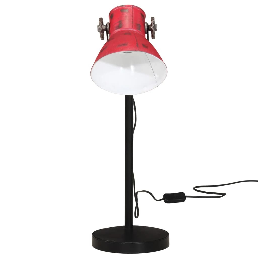 Vidaxl bureaulamp 25 w e27 17x17x60 cm verweerd rood