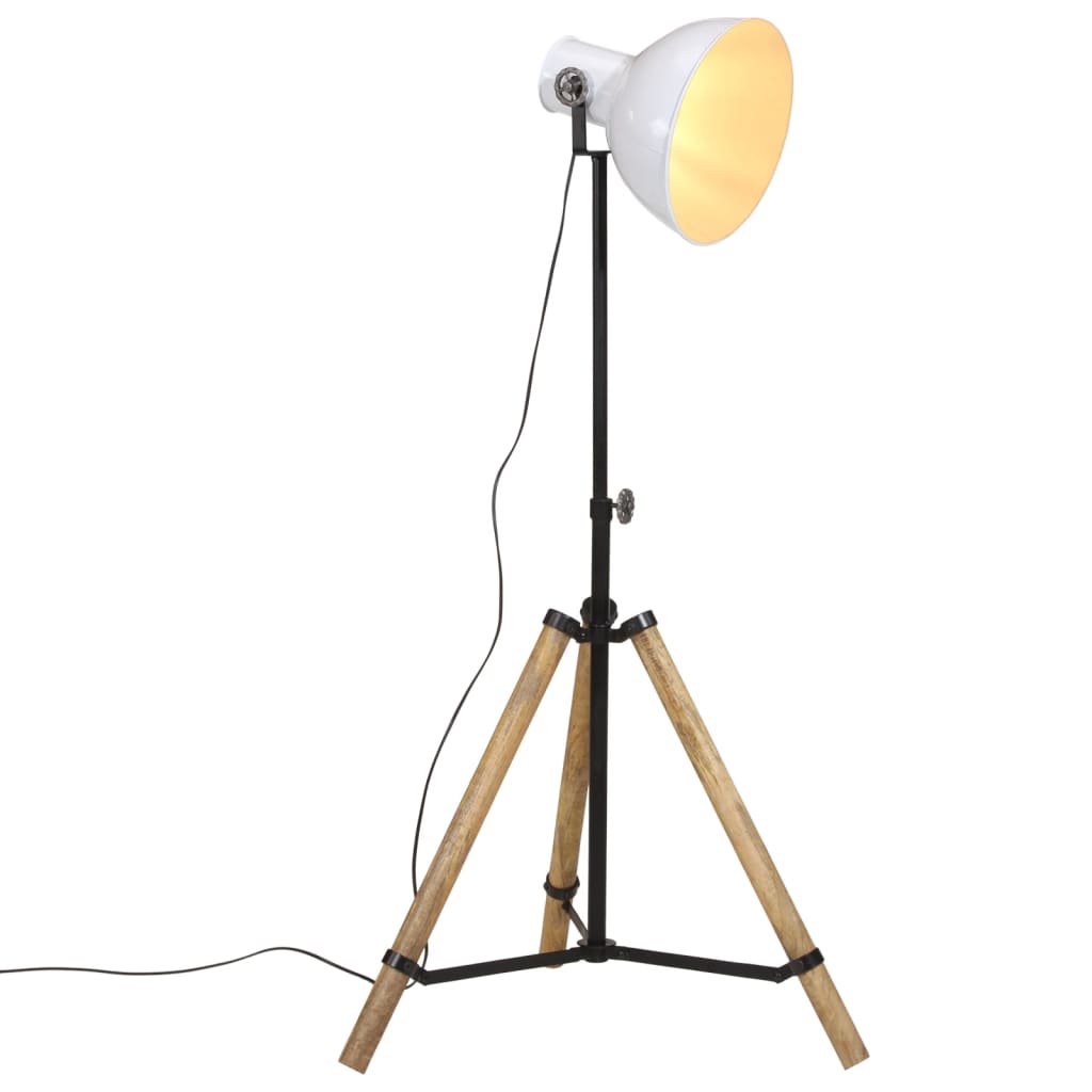 Vidaxl Buedemlamp 25 w e27 75x7x90-150 cm wäiss