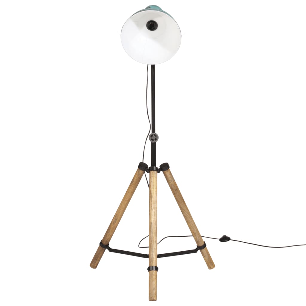 Vidaxxl lampadaire 25 w e27 75x75x90-150 cm bleu patiné