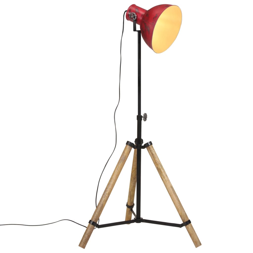 Vidaxxl lampadaire 25 w e27 75x75x90-150 cm rouge patiné