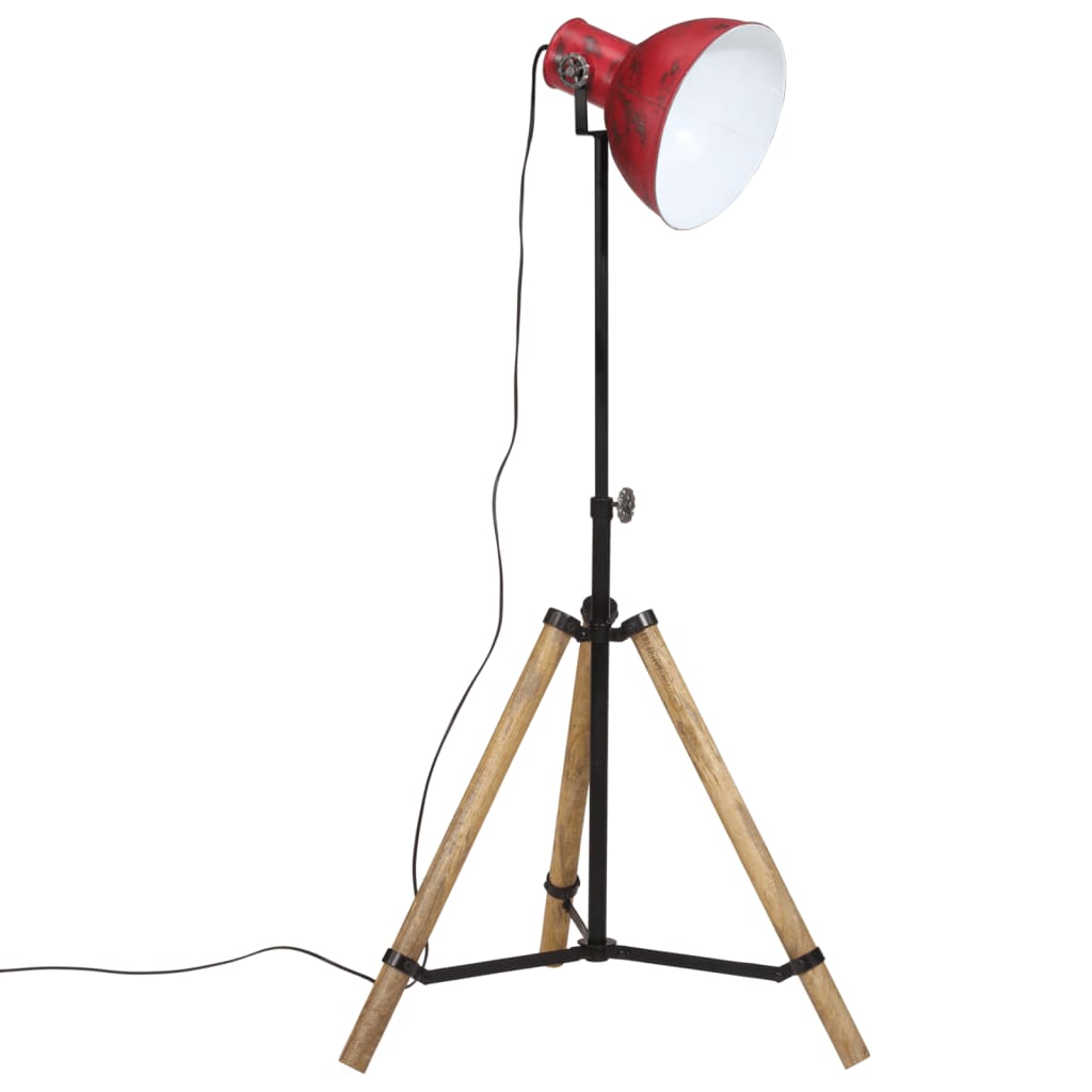 Vidaxxl lampadaire 25 w e27 75x75x90-150 cm rouge patiné