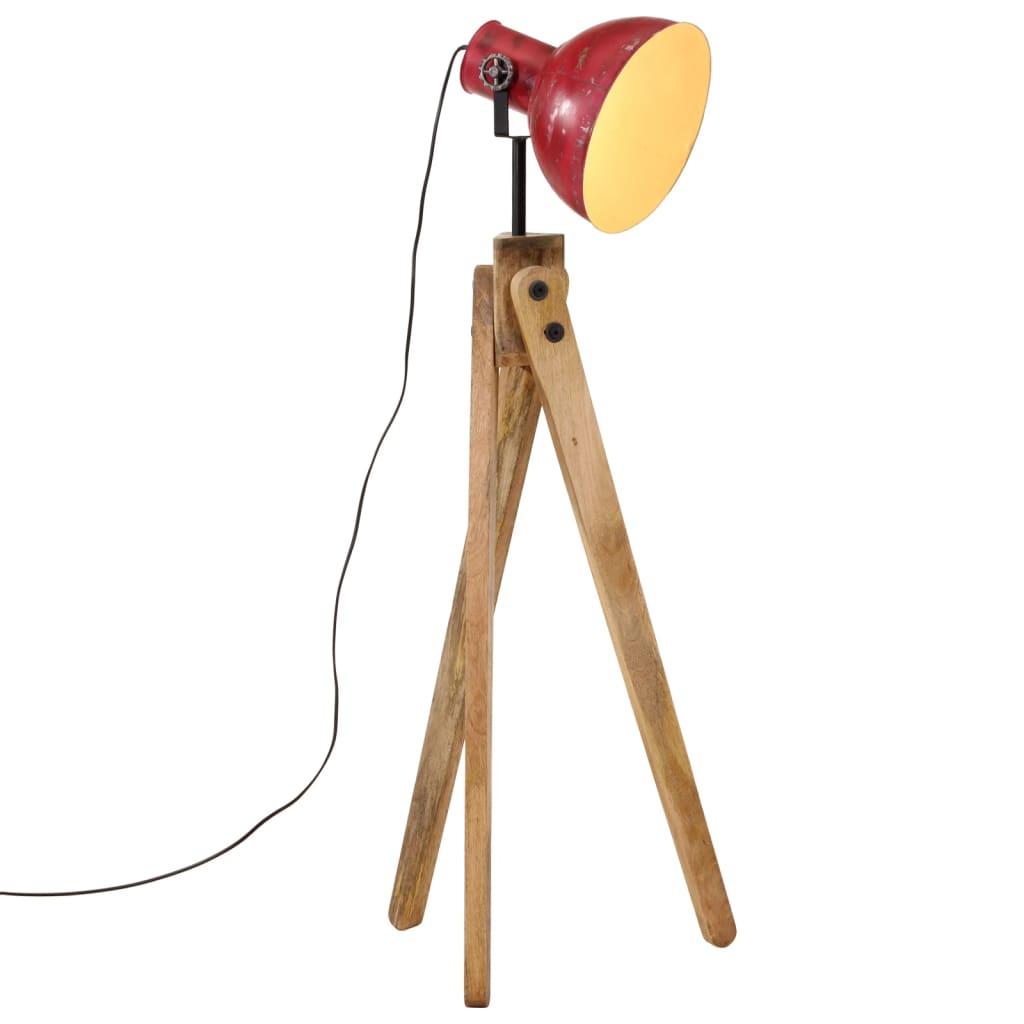 Vidaxl golvlampa 25 w e27 45x45x120 cm väderbitna rött