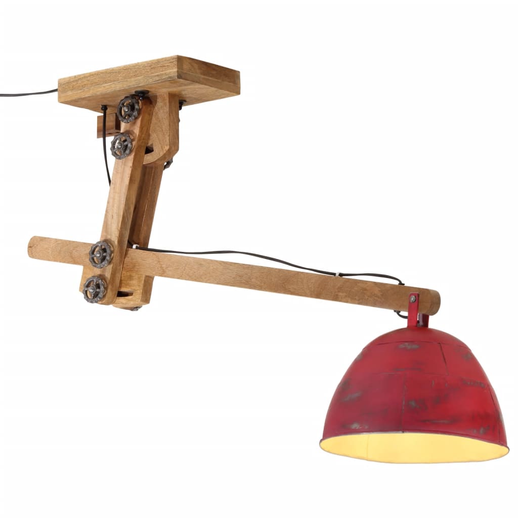 Vidaxl stropní lampa 25 W E27 105X30X65-108 CM zvětralé červené