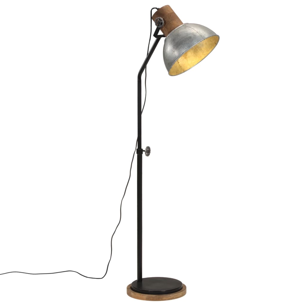 Vidaxl lampa podłogowa 25 W e27 30x30x100-150 cm vintage srebrny kolor