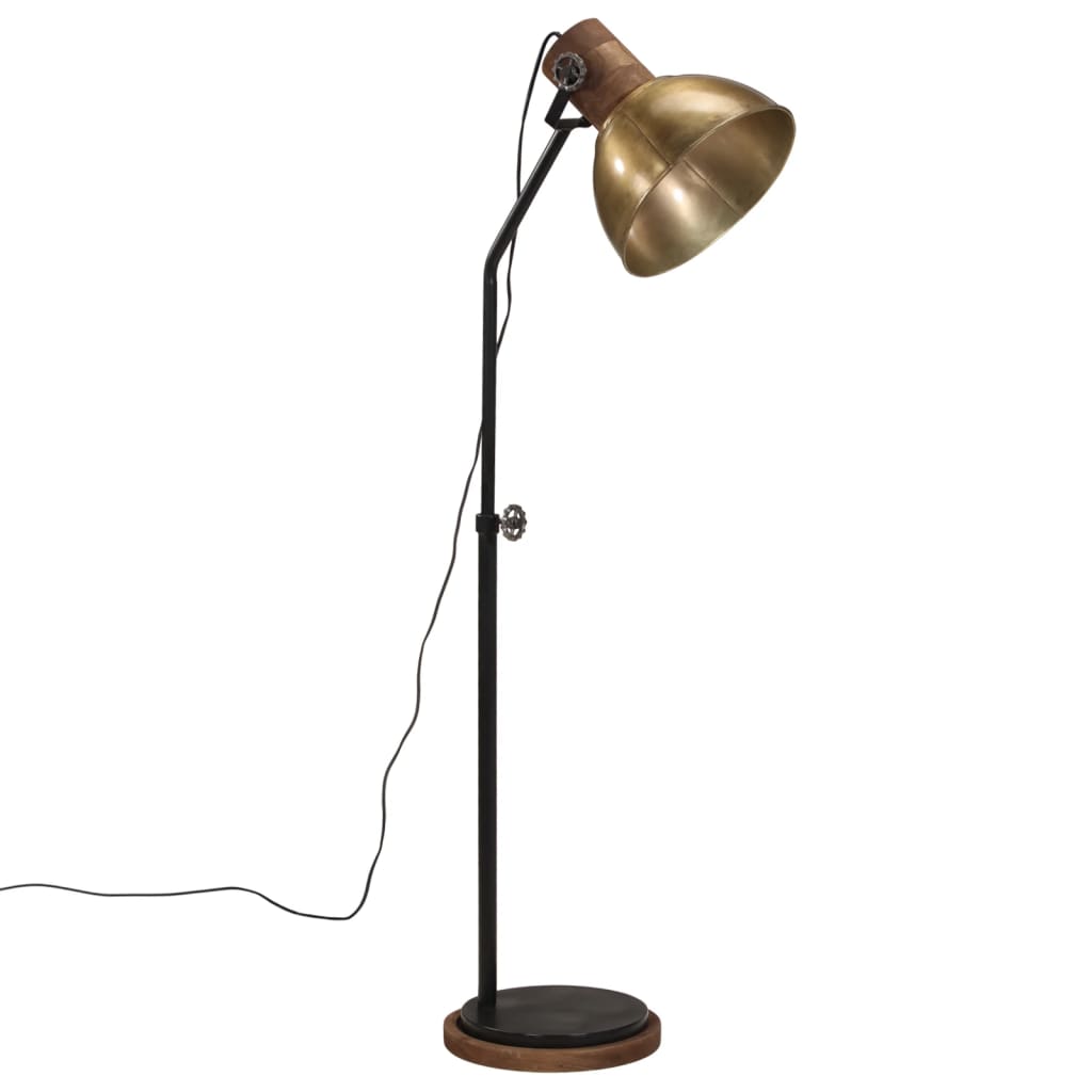 Vidaxl lampa podłogowa 25 W e27 30x30x100-150 cm antyczne mosiądz