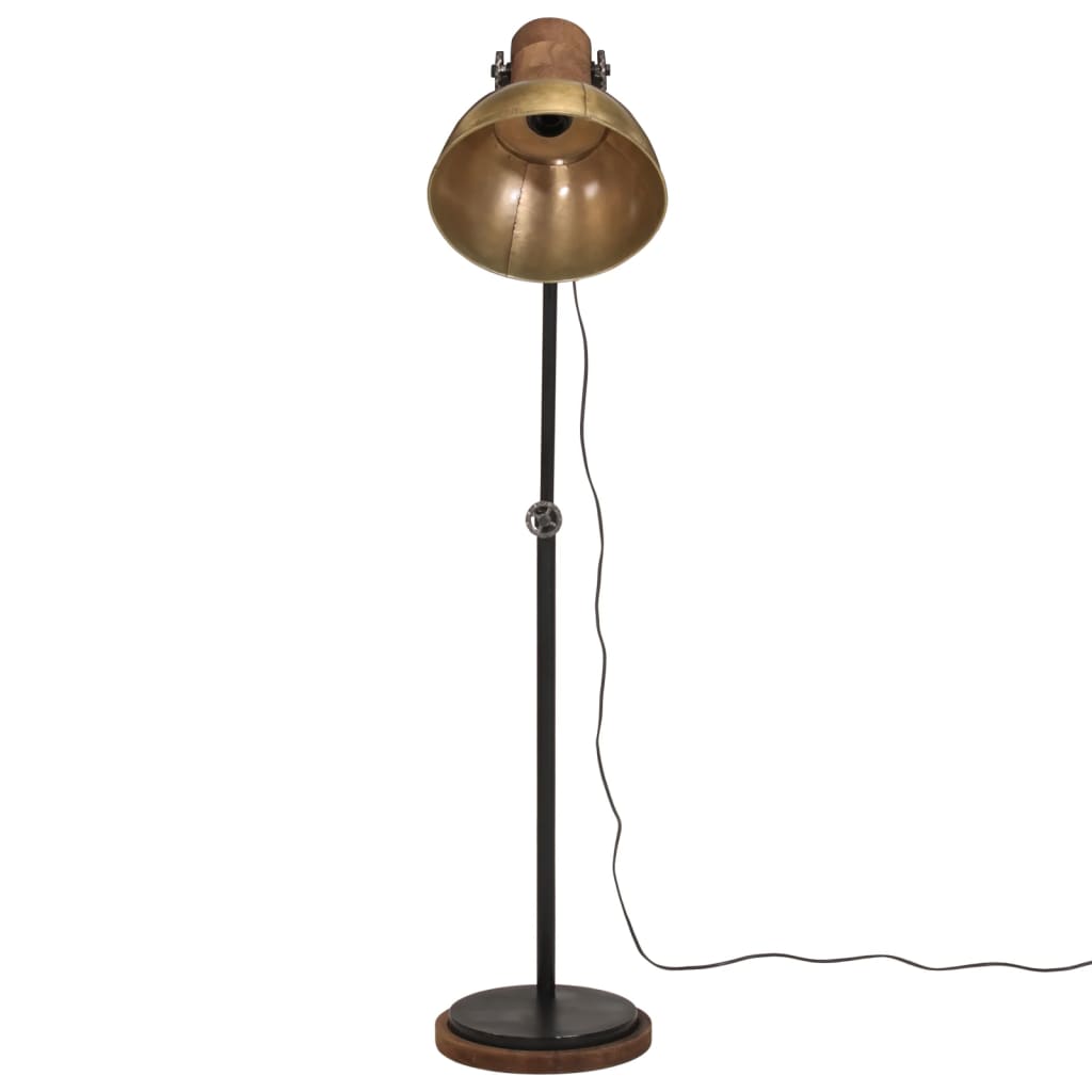 Vidaxl lampa podłogowa 25 W e27 30x30x100-150 cm antyczne mosiądz