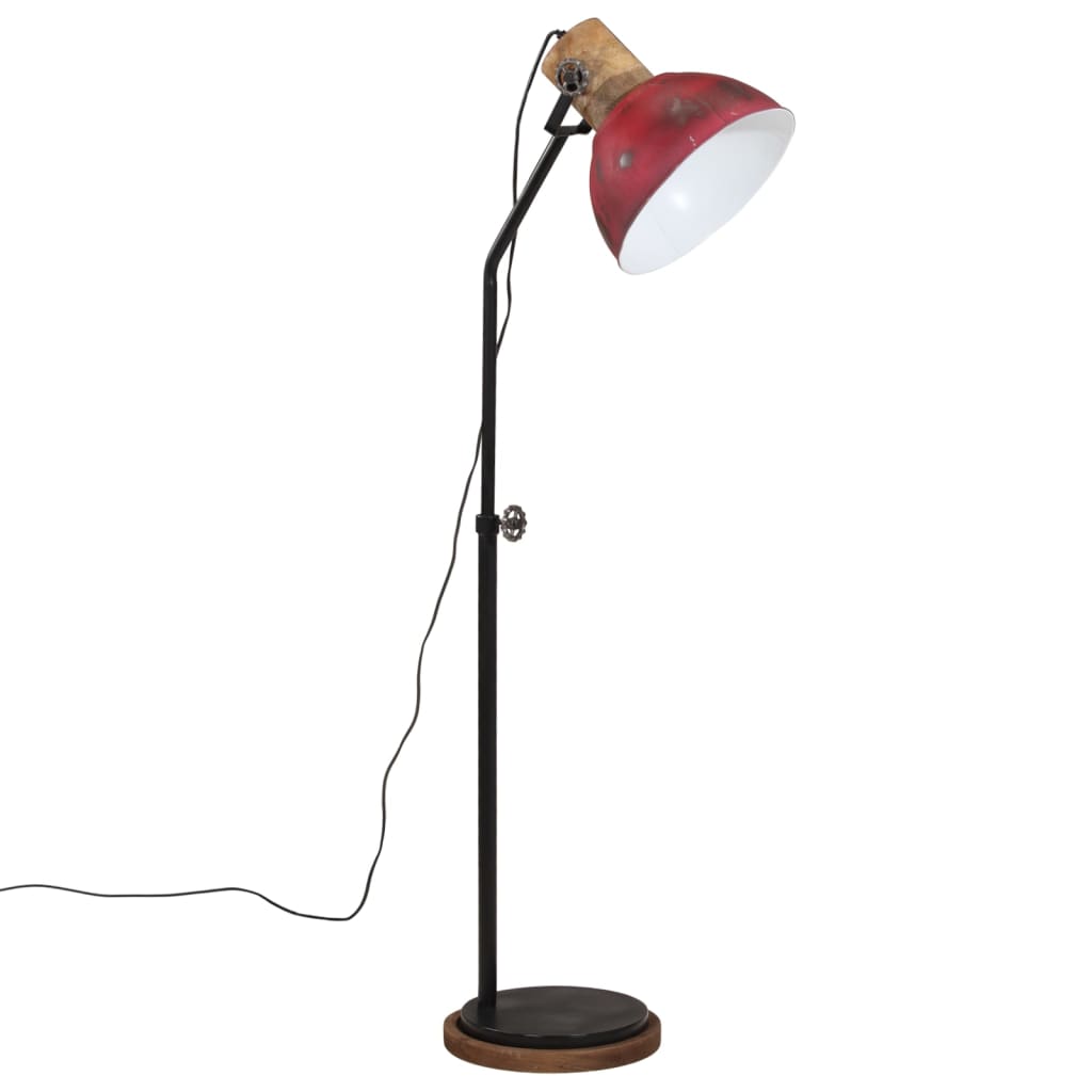 Vidaxl gulvlampe 25 W e27 30x30x100-150 cm forvitret rød