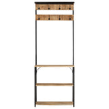 VidaXL portemanteau avec étagère à chaussures 68x30x182 cm bois de manguier brut massif
