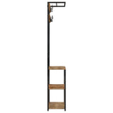 VidaXL portemanteau avec étagère à chaussures 68x30x182 cm bois de manguier brut massif