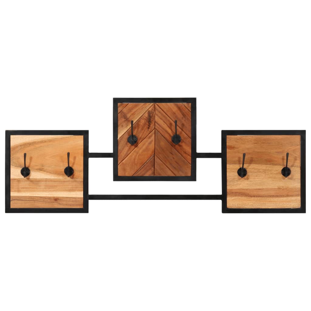 Vidaxl Wall Coat Rack 90x1x35 cm acacia de madera y hierro