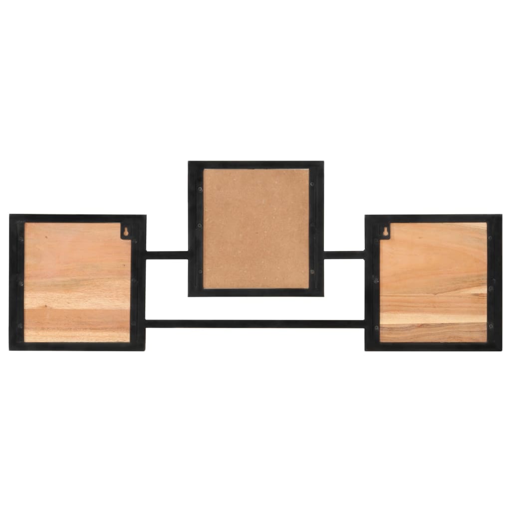 Vidaxx portemanteau mural 90x1x35 cm bois d'acacia massif et fer